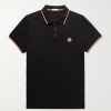 Logo-Appliquéd Striped Cotton-Piqué Polo Shirt Logo-Appliquéd Striped Cotton-Piqué Polo Shirt