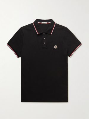 Logo-Appliquéd Striped Cotton-Piqué Polo Shirt Logo-Appliquéd Striped Cotton-Piqué Polo Shirt