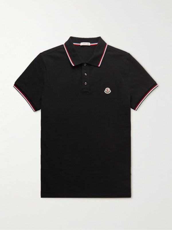 Logo-Appliquéd Striped Cotton-Piqué Polo Shirt Logo-Appliquéd Striped Cotton-Piqué Polo Shirt