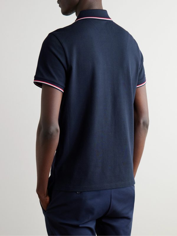 Logo-Appliquéd Striped Cotton-Piqué Polo Shirt - BK Logo-Appliquéd Striped Cotton-Piqué Polo Shirt - BK