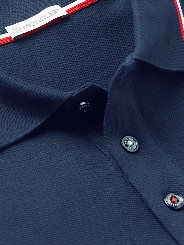 Logo-Appliquéd Striped Cotton-Piqué Polo Shirt - CU Logo-Appliquéd Striped Cotton-Piqué Polo Shirt - CU