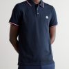 Logo-Appliquéd Striped Cotton-Piqué Polo Shirt - FR Logo-Appliquéd Striped Cotton-Piqué Polo Shirt - FR
