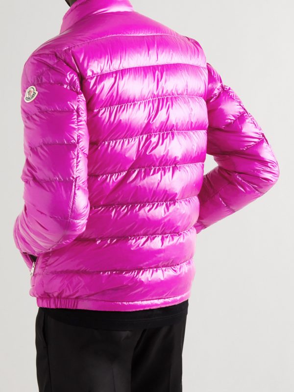 Acorus Logo-Appliquéd Quilted Glossed-Shell Down Jacket - BK Acorus Logo-Appliquéd Quilted Glossed-Shell Down Jacket - BK
