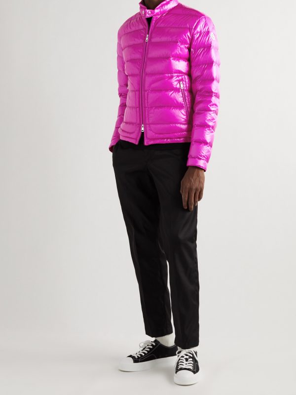 Acorus Logo-Appliquéd Quilted Glossed-Shell Down Jacket - OU Acorus Logo-Appliquéd Quilted Glossed-Shell Down Jacket - OU