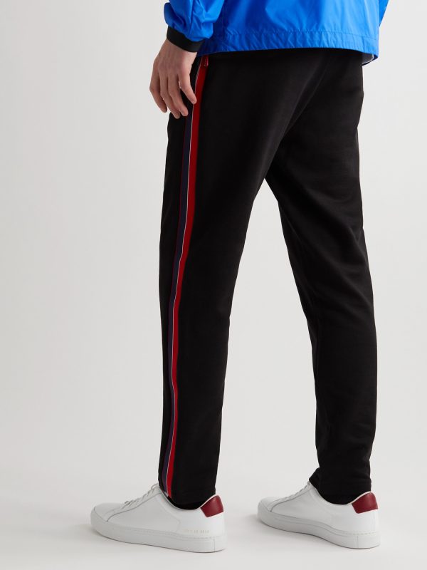 Straight-Leg Striped Cotton-Jersey Sweatpants - BK Straight-Leg Striped Cotton-Jersey Sweatpants - BK