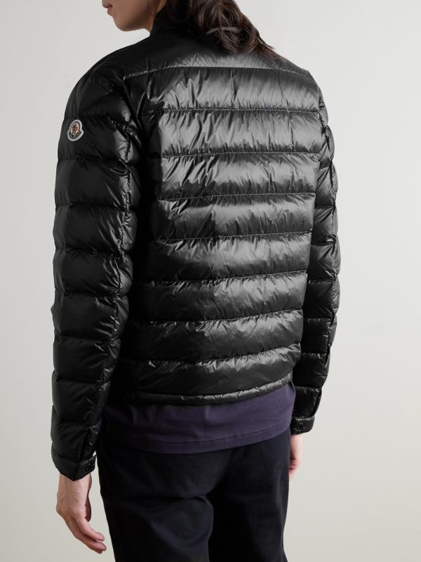 Acorus Logo-Appliquéd Quilted Glossed-Shell Down Jacket - BK