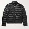 Acorus Logo-Appliquéd Quilted Glossed-Shell Down Jacket