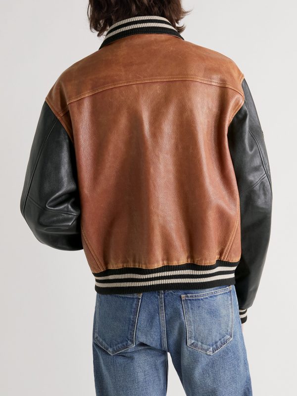 Teddy Oversized Logo-Appliquéd Leather Bomber Jacket - BK Teddy Oversized Logo-Appliquéd Leather Bomber Jacket - BK