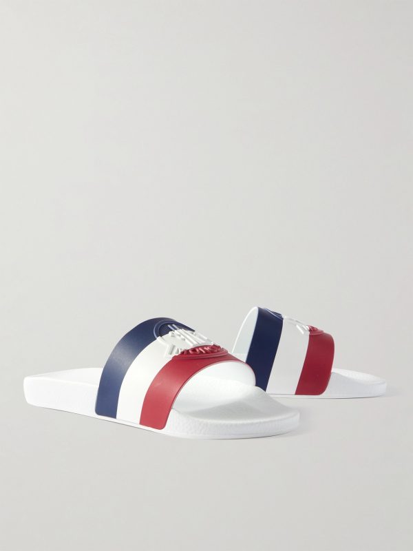 Basile Logo-Embossed Striped Rubber Slides - FR
