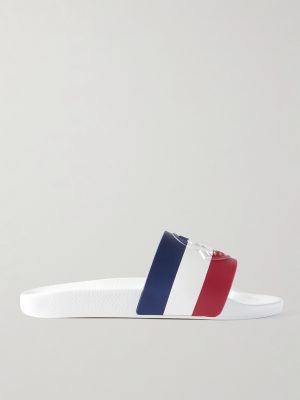 Basile Logo-Embossed Striped Rubber Slides Basile Logo-Embossed Striped Rubber Slides