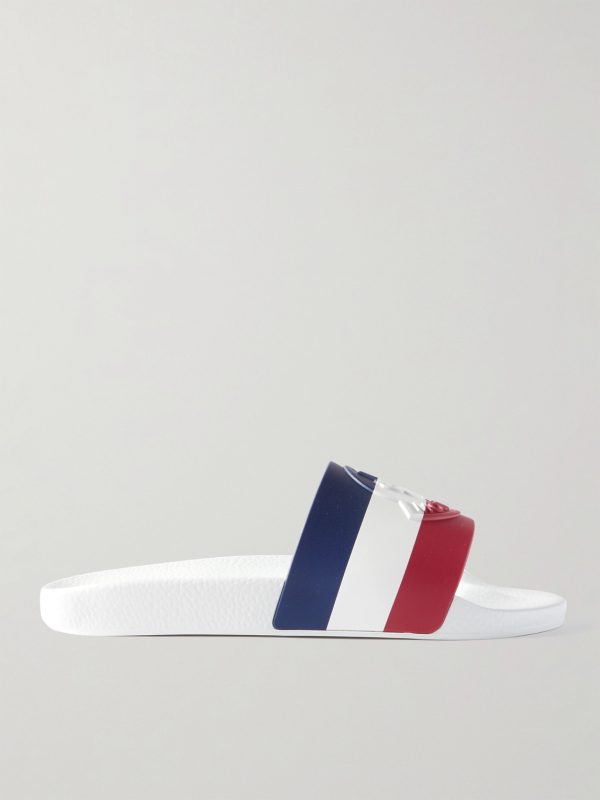 Basile Logo-Embossed Striped Rubber Slides