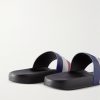 Basile Logo-Embossed Striped Rubber Slides - BK
