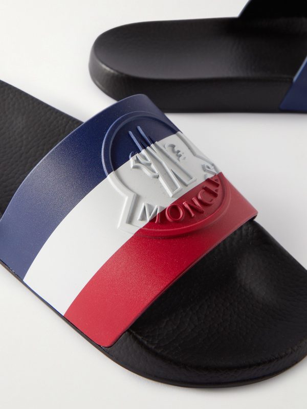 Basile Logo-Embossed Striped Rubber Slides - CU