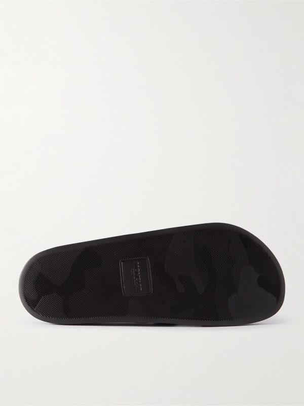 Basile Logo-Embossed Striped Rubber Slides - E1