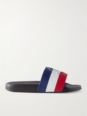 Basile Logo-Embossed Striped Rubber Slides Basile Logo-Embossed Striped Rubber Slides