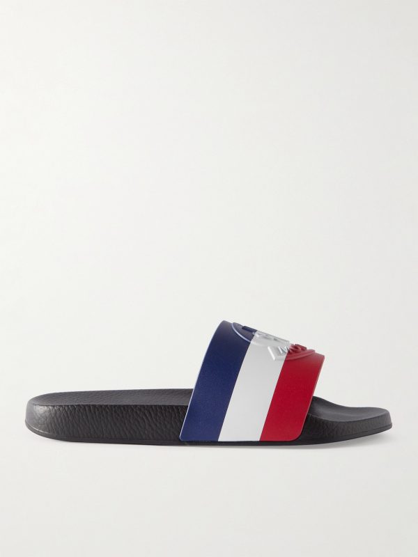 Basile Logo-Embossed Striped Rubber Slides