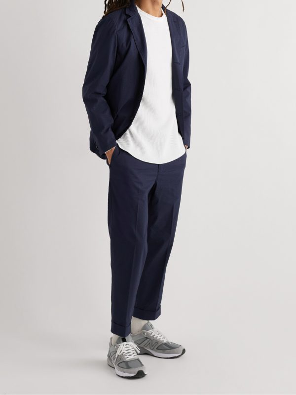 Slim-Fit Waffle-Knit Cotton T-Shirt - OU