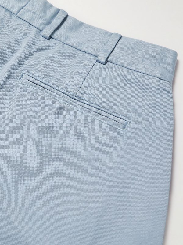Wide-Leg Distressed Cotton-Gabardine Bermuda Shorts - CU