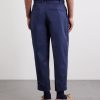 Tapered Cropped Pleated Cotton-Blend Twill Trousers - BK Tapered Cropped Pleated Cotton-Blend Twill Trousers - BK