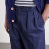 Tapered Cropped Pleated Cotton-Blend Twill Trousers - CU Tapered Cropped Pleated Cotton-Blend Twill Trousers - CU