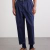 Tapered Cropped Pleated Cotton-Blend Twill Trousers - FR Tapered Cropped Pleated Cotton-Blend Twill Trousers - FR