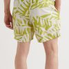 Straight-Leg Mid-Length Irregular Botanical Printed Recycled Swim Shorts - BK Straight-Leg Mid-Length Irregular Botanical Printed Recycled Swim Shorts - BK