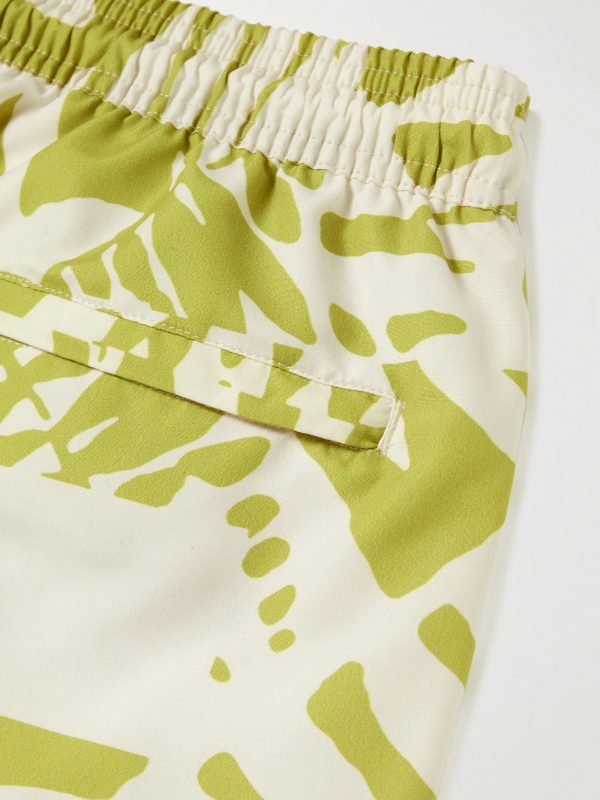 Straight-Leg Mid-Length Irregular Botanical Printed Recycled Swim Shorts - E1 Straight-Leg Mid-Length Irregular Botanical Printed Recycled Swim Shorts - E1