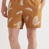 Straight-Leg Mid-Length Leaf-Print Recycled Swim Shorts - OU Straight-Leg Mid-Length Leaf-Print Recycled Swim Shorts - OU
