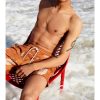 Straight-Leg Mid-Length Leaf-Print Recycled Swim Shorts - RW Straight-Leg Mid-Length Leaf-Print Recycled Swim Shorts - RW