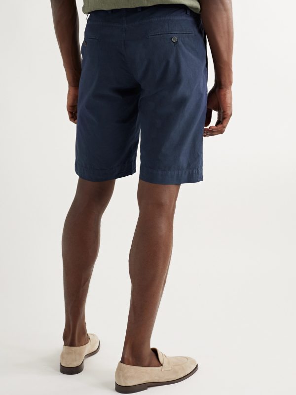 Straight-Leg Cotton-Seersucker Drawstring Shorts - BK Straight-Leg Cotton-Seersucker Drawstring Shorts - BK