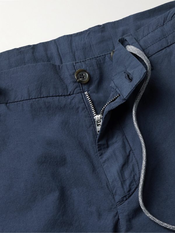 Straight-Leg Cotton-Seersucker Drawstring Shorts - E1 Straight-Leg Cotton-Seersucker Drawstring Shorts - E1