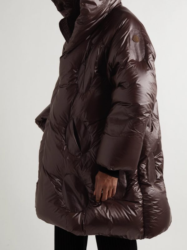 + Dingyun Zhang Iaphia Oversized Quilted Glossed-Shell Hooded Down Coat - FR