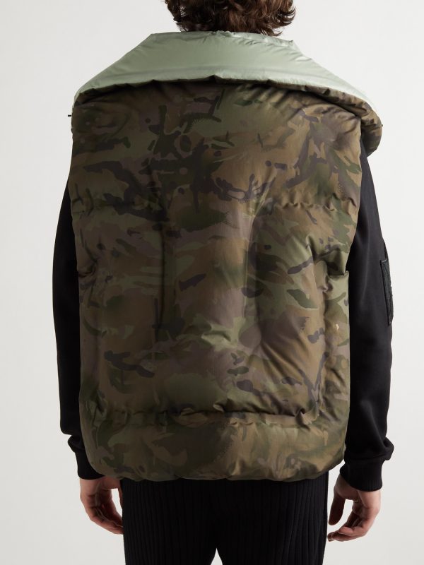 + Dingyun Zhang Zadena Reversible Logo-Appliquéd Quilted Ripstop Down Gilet - BK