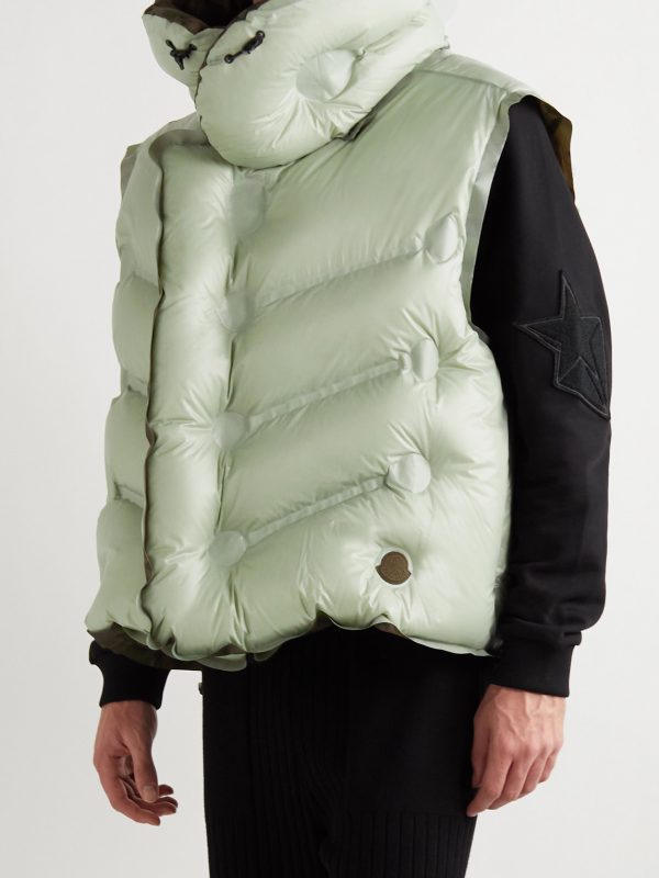 + Dingyun Zhang Zadena Reversible Logo-Appliquéd Quilted Ripstop Down Gilet - FR