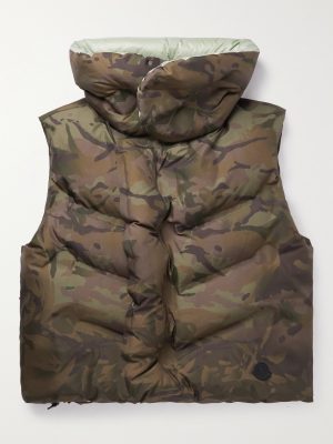 + Dingyun Zhang Zadena Reversible Logo-Appliquéd Quilted Ripstop Down Gilet