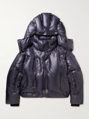 + Dingyun Zhang Klolk Logo-Appliquéd Quilted Shell Hooded Down Jacket + Dingyun Zhang Klolk Logo-Appliquéd Quilted Shell Hooded Down Jacket