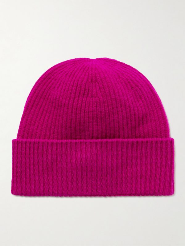 Appliquéd Ribbed Virgin Wool and Cashmere-Blend Beanie - BK Appliquéd Ribbed Virgin Wool and Cashmere-Blend Beanie - BK