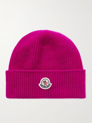Appliquéd Ribbed Virgin Wool and Cashmere-Blend Beanie