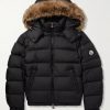 Moncler Mayaf Plush-Trimmed Quilted Shell Down Jacket