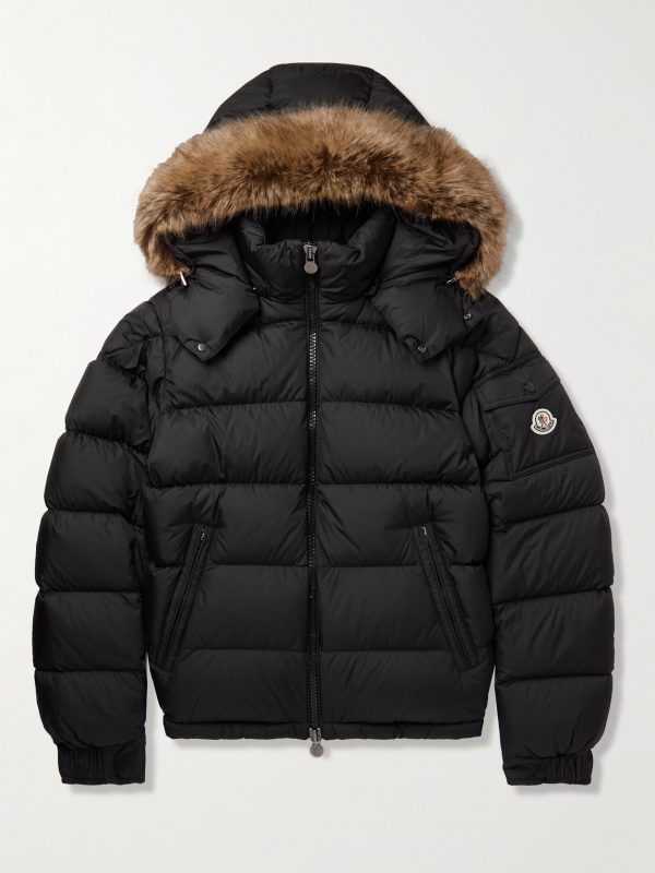 Moncler Mayaf Plush-Trimmed Quilted Shell Down Jacket