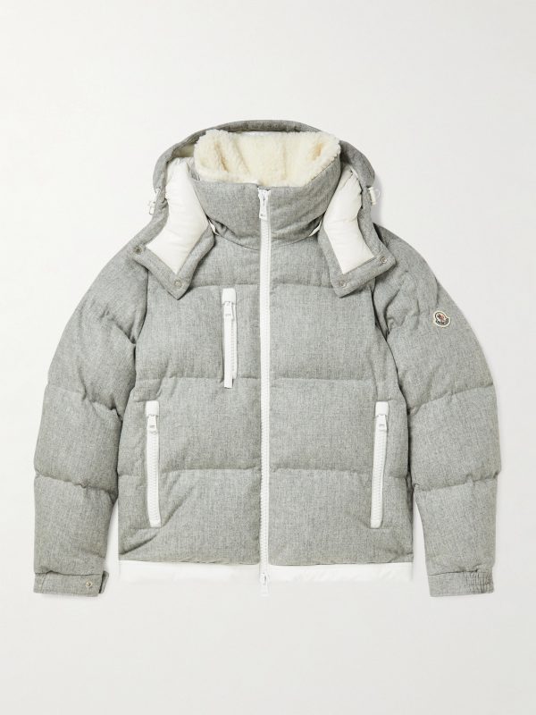 Tarentaise Quilted Virgin Wool-Flannel Hooded Down Jacket Tarentaise Quilted Virgin Wool-Flannel Hooded Down Jacket