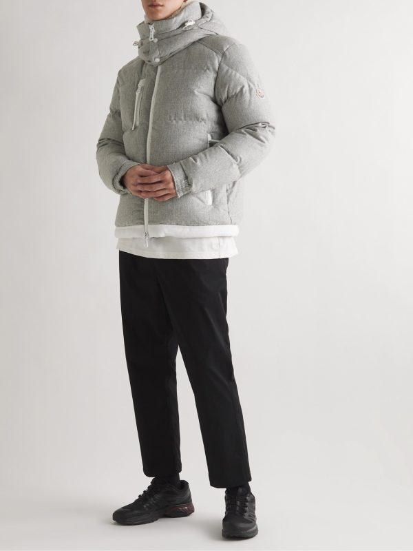 Tarentaise Quilted Virgin Wool-Flannel Hooded Down Jacket - OU Tarentaise Quilted Virgin Wool-Flannel Hooded Down Jacket - OU