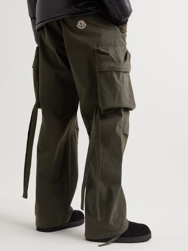 Wide-Leg Stretch-Cotton Cargo Trousers - BK