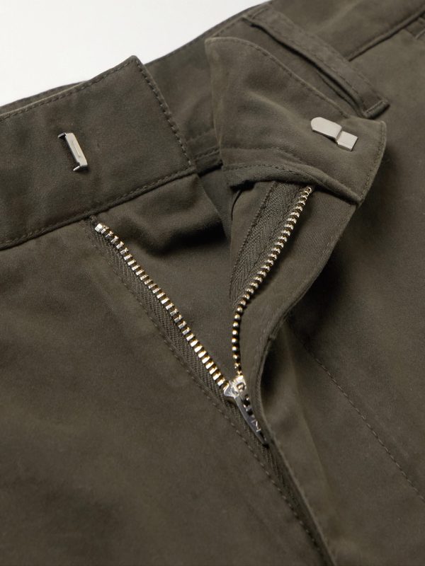 Wide-Leg Stretch-Cotton Cargo Trousers - E1
