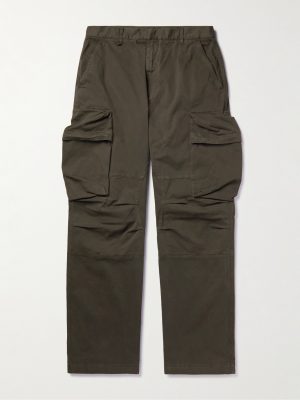 Wide-Leg Stretch-Cotton Cargo Trousers
