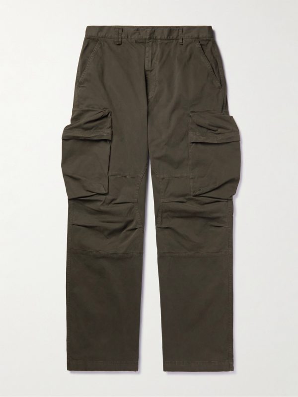 Wide-Leg Stretch-Cotton Cargo Trousers