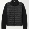 Slim-Fit Panelled Wool-Blend and Quilted Shell Down Zip-Up Cardigan Slim-Fit Panelled Wool-Blend and Quilted Shell Down Zip-Up Cardigan