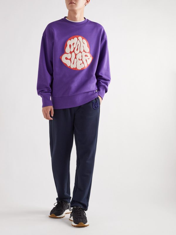 Tapered Logo-Appliquéd Cotton-Jersey Sweatpants - OU Tapered Logo-Appliquéd Cotton-Jersey Sweatpants - OU