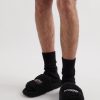 Logo-Embroidered Fleece Slides - E1