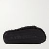 Logo-Embroidered Fleece Slides - E2